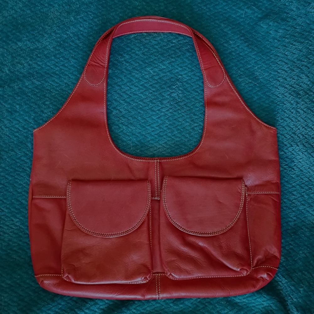 Chaos Leather Brick Red Shoulder Bag
